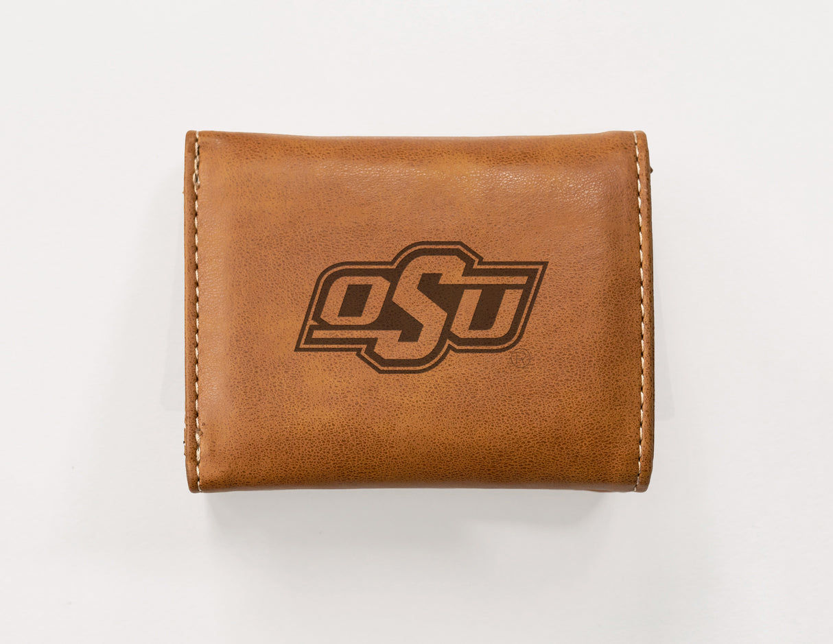 NCAA Oklahoma State Cowboys Laser Engraved Tri-Fold Wallet Fan Gear NCAA Oklahoma State Cowboys