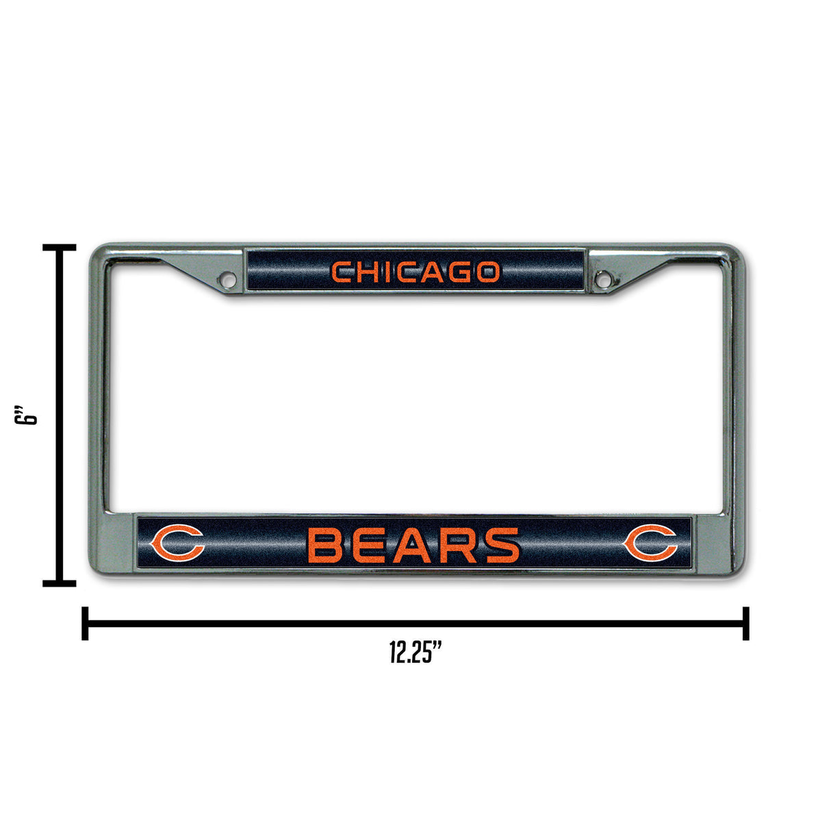 NFL Chicago Bears Chrome Glitter License Plate Frame Fan Gear NFL Chicago Bears