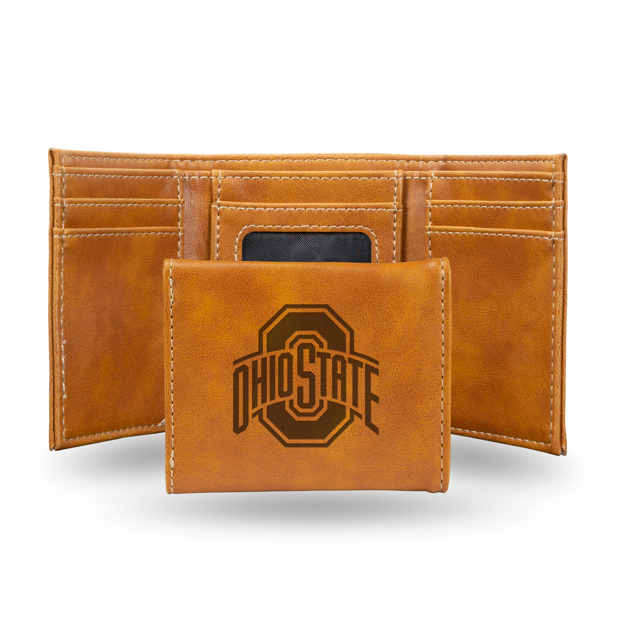 NCAA Ohio State Buckeyes Laser Engraved Tri-Fold Wallet Fan Gear NCAA Ohio State Buckeyes