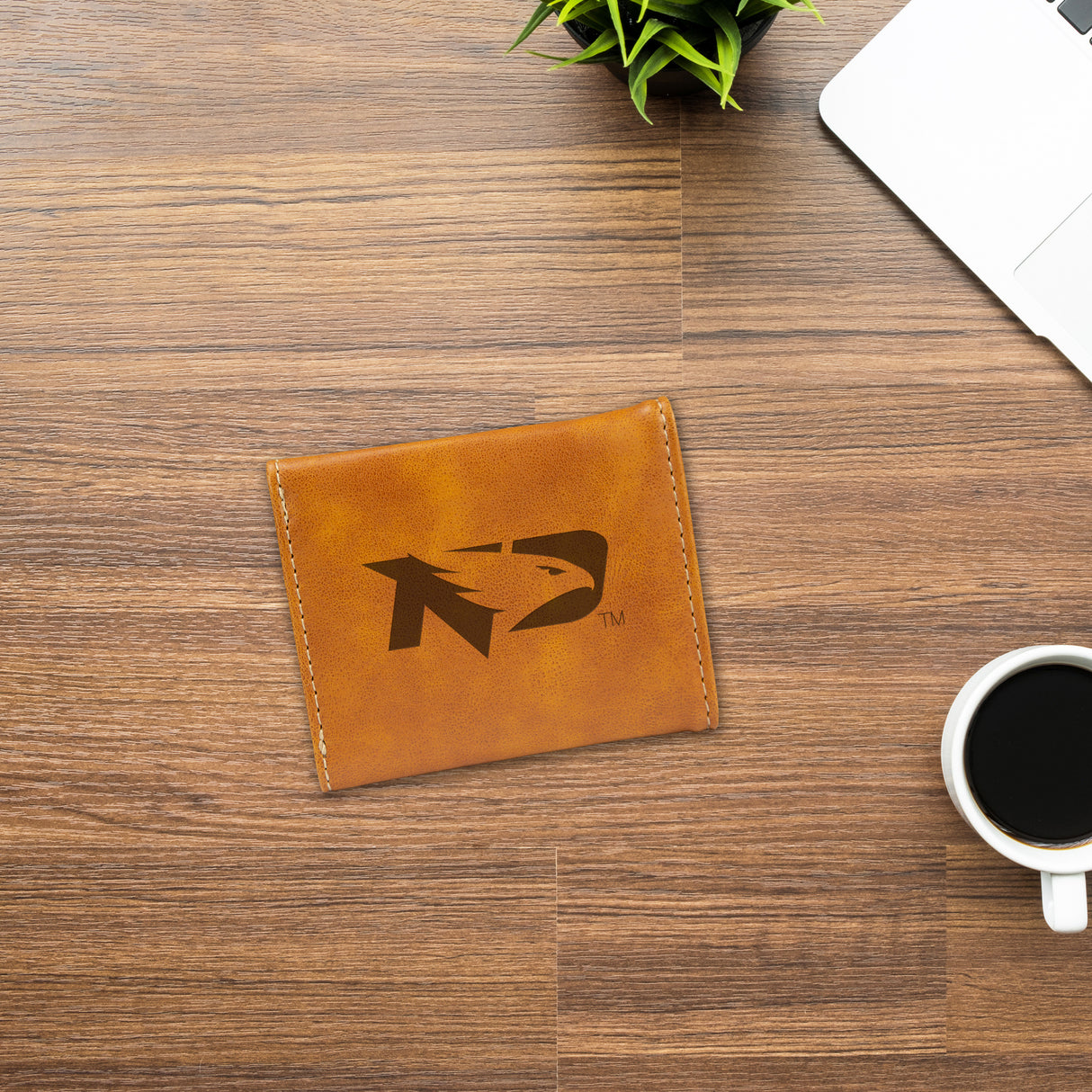 NCAA North Dakota Fighting Hawks Laser Engraved Tri-Fold Wallet Fan Gear NCAA North Dakota Fighting Hawks