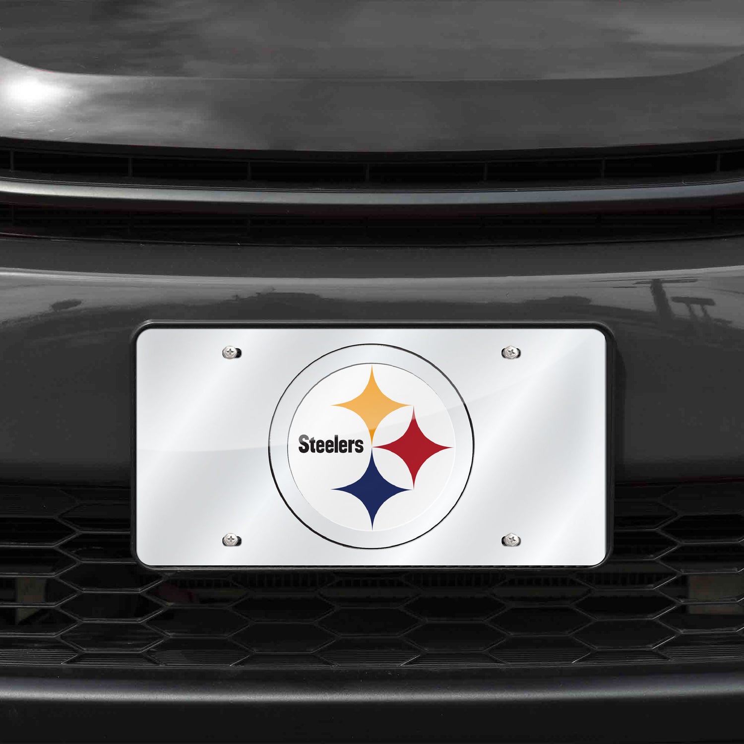 NFL Pittsburgh Steelers Laser Cut Silver License Plate Tag Fan Gear NFL Pittsburgh Steelers