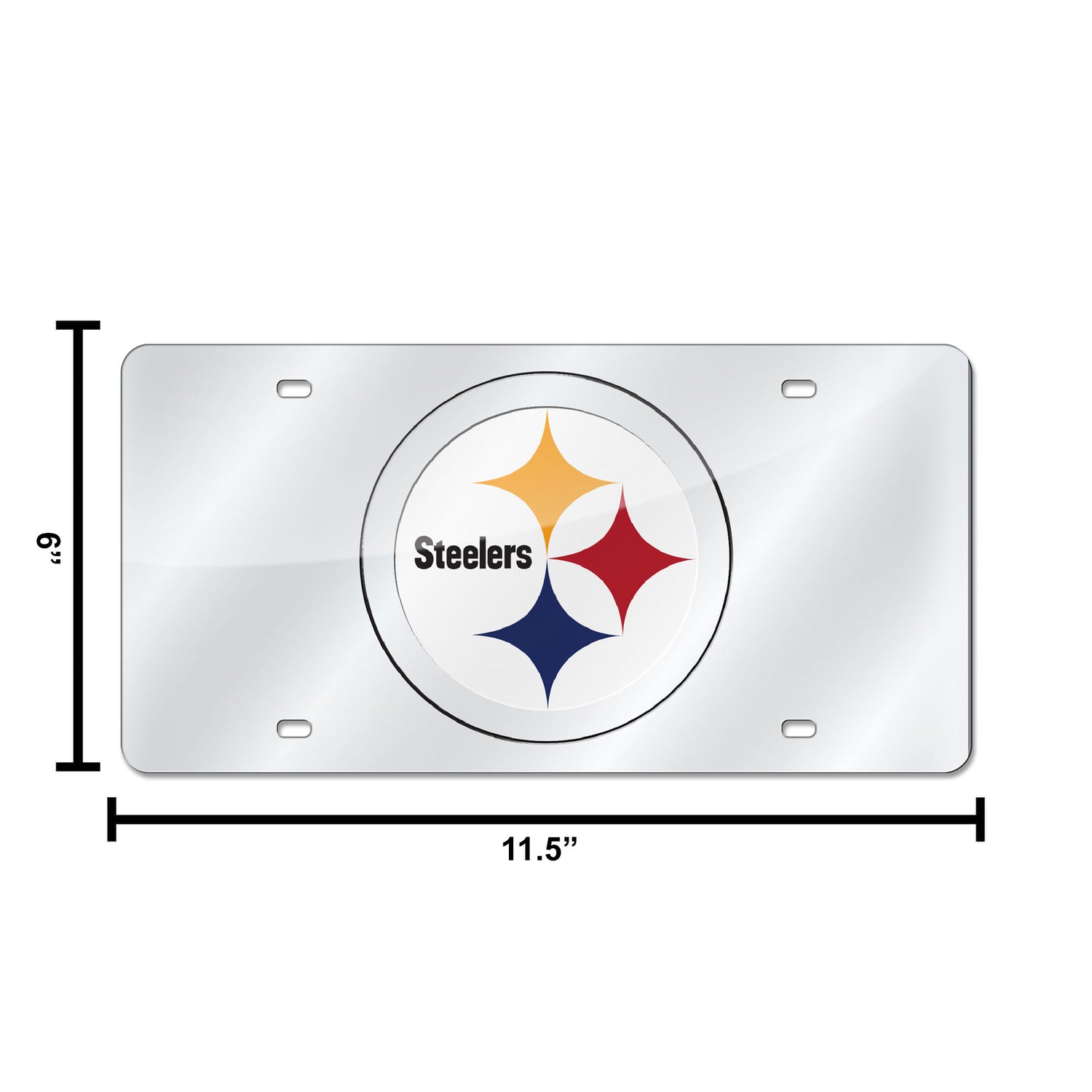 NFL Pittsburgh Steelers Laser Cut Silver License Plate Tag Fan Gear NFL Pittsburgh Steelers