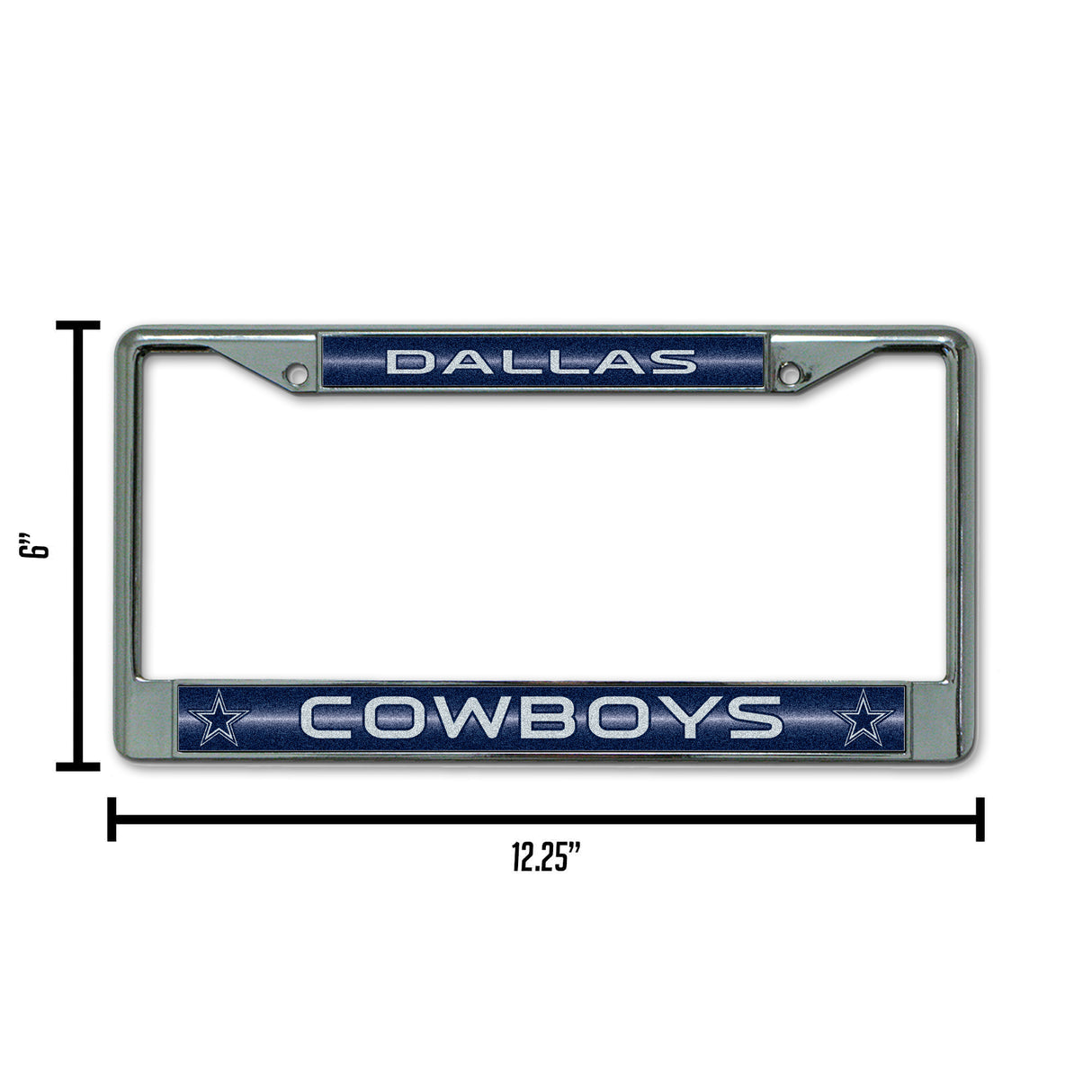 NFL Dallas Cowboys Chrome Glitter License Plate Frame Fan Gear NFL Dallas Cowboys