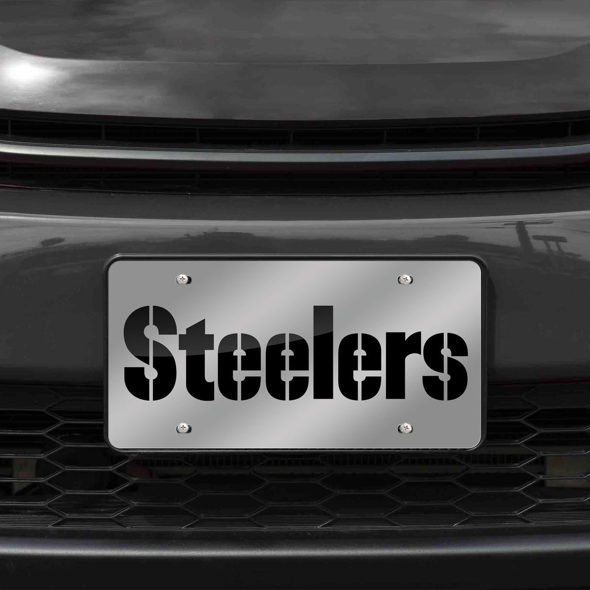NFL Pittsburgh Steelers Laser Cut Silver License Plate Tag Fan Gear NFL Pittsburgh Steelers