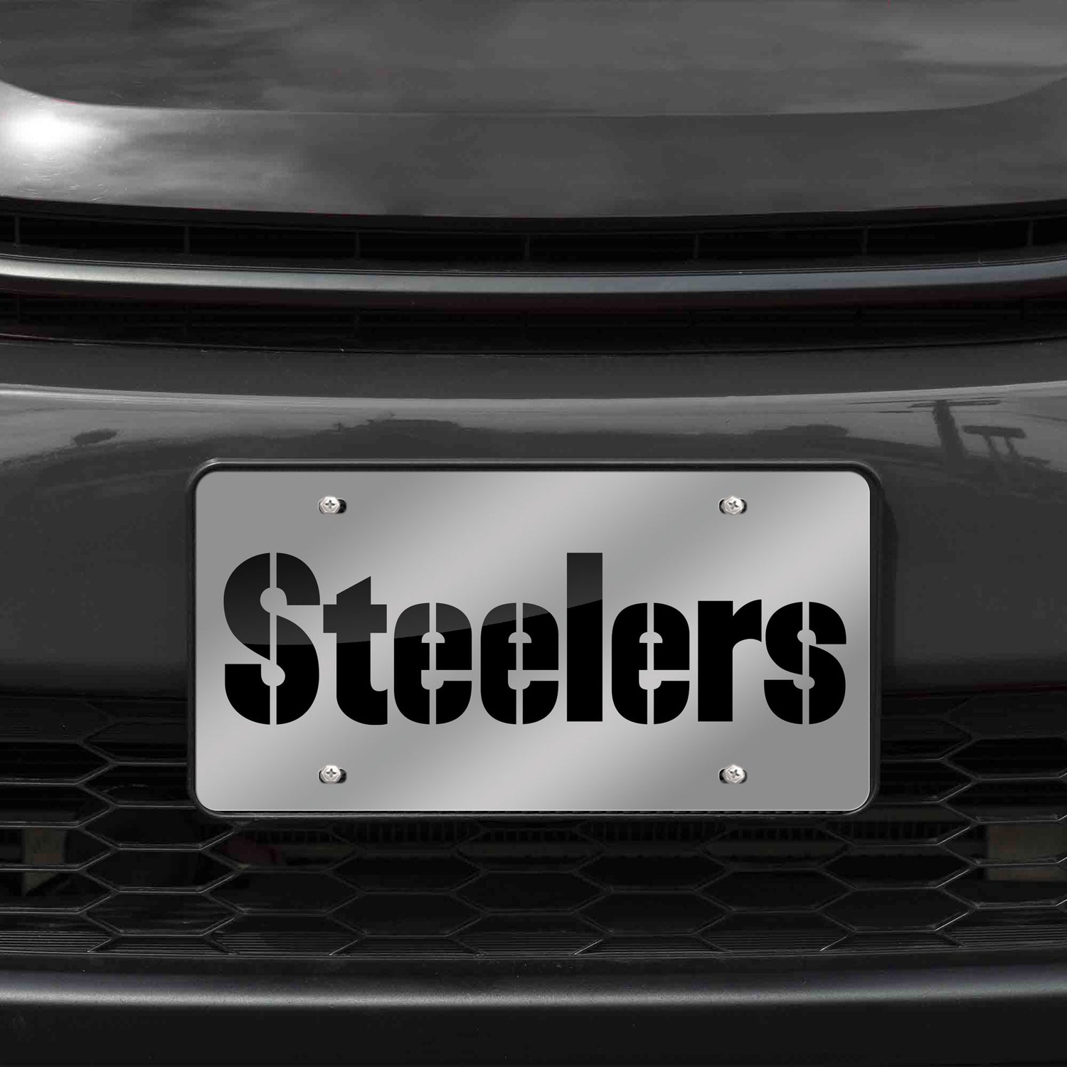 NFL Pittsburgh Steelers Laser Cut Silver License Plate Tag Fan Gear NFL Pittsburgh Steelers