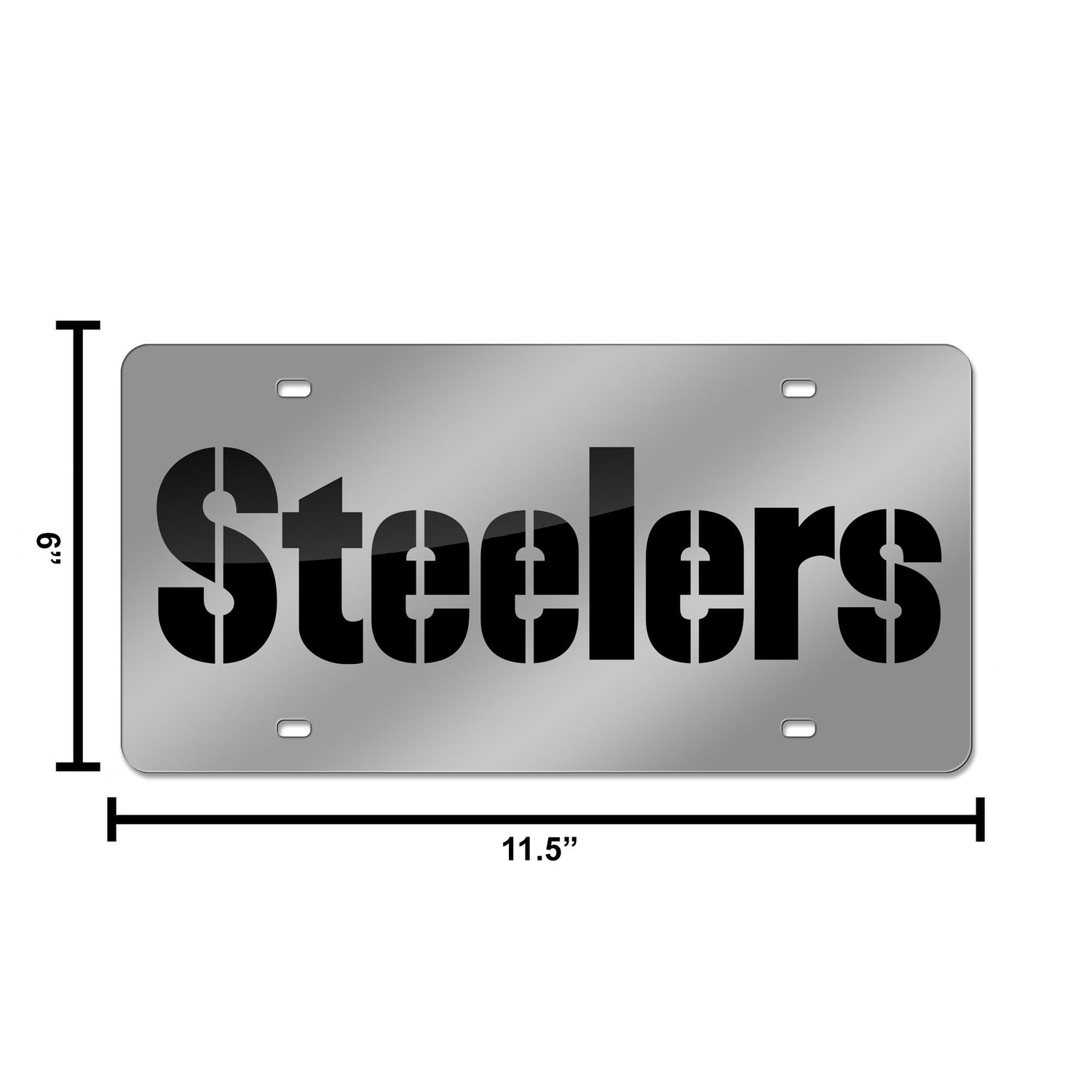 NFL Pittsburgh Steelers Laser Cut Silver License Plate Tag Fan Gear NFL Pittsburgh Steelers