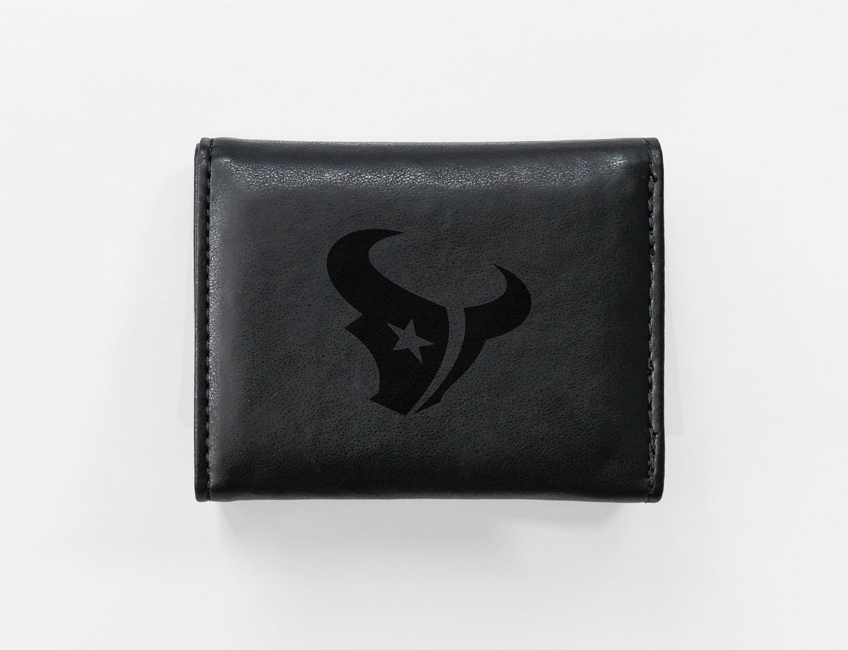 NFL Houston Texans Laser Engraved Trifold Wallet Fan Gear NFL Houston Texans