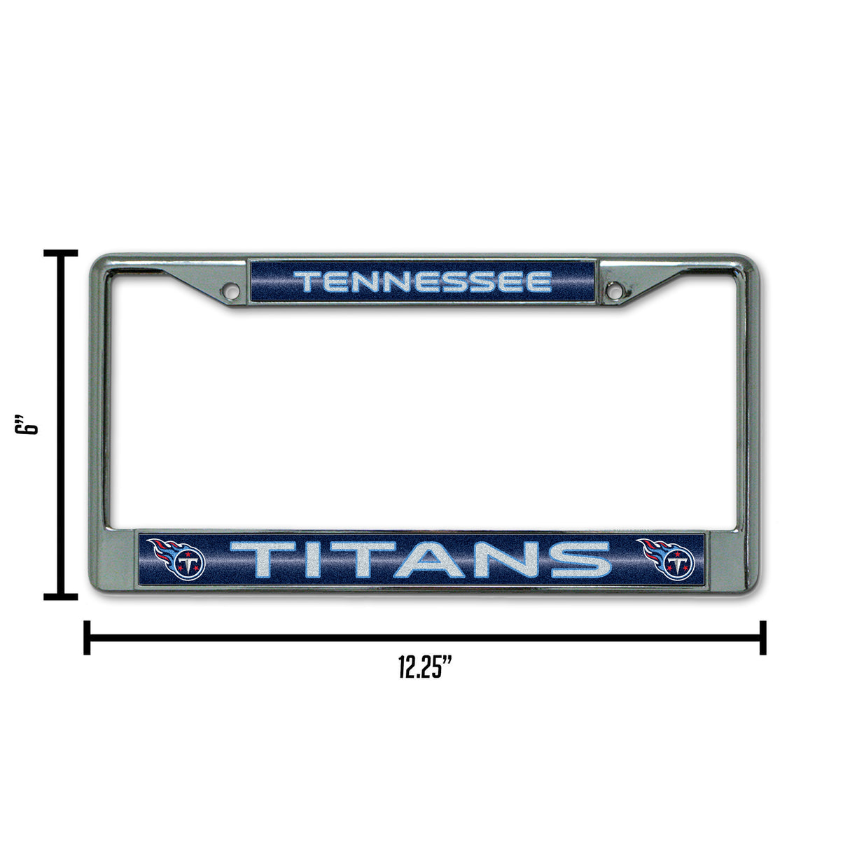 NFL Tennessee Titans Chrome Glitter License Plate Frame Fan Gear NFL Tennessee Titans