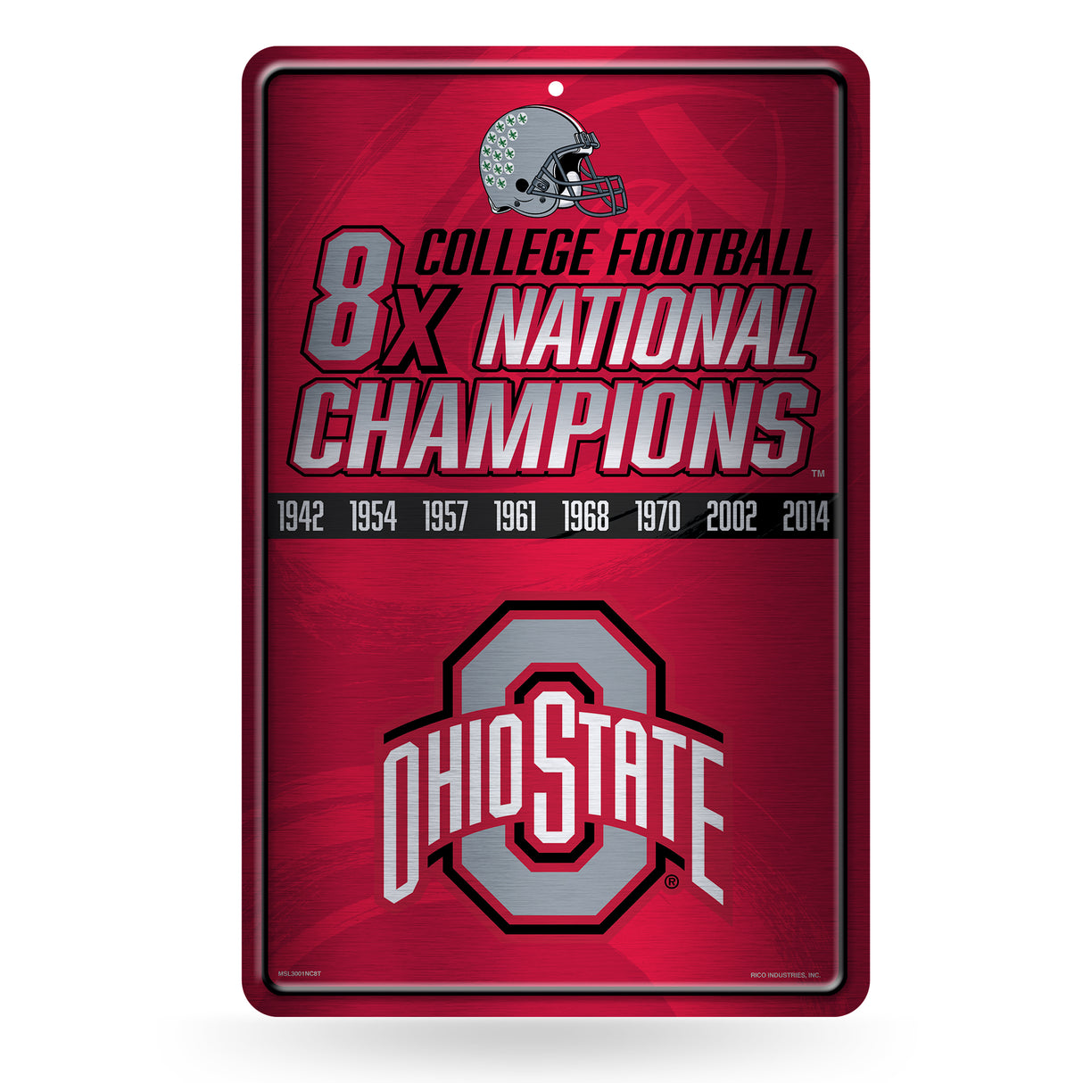 NCAA Ohio State Buckeyes Large Metal Sign Fan Gear NCAA Ohio State Buckeyes