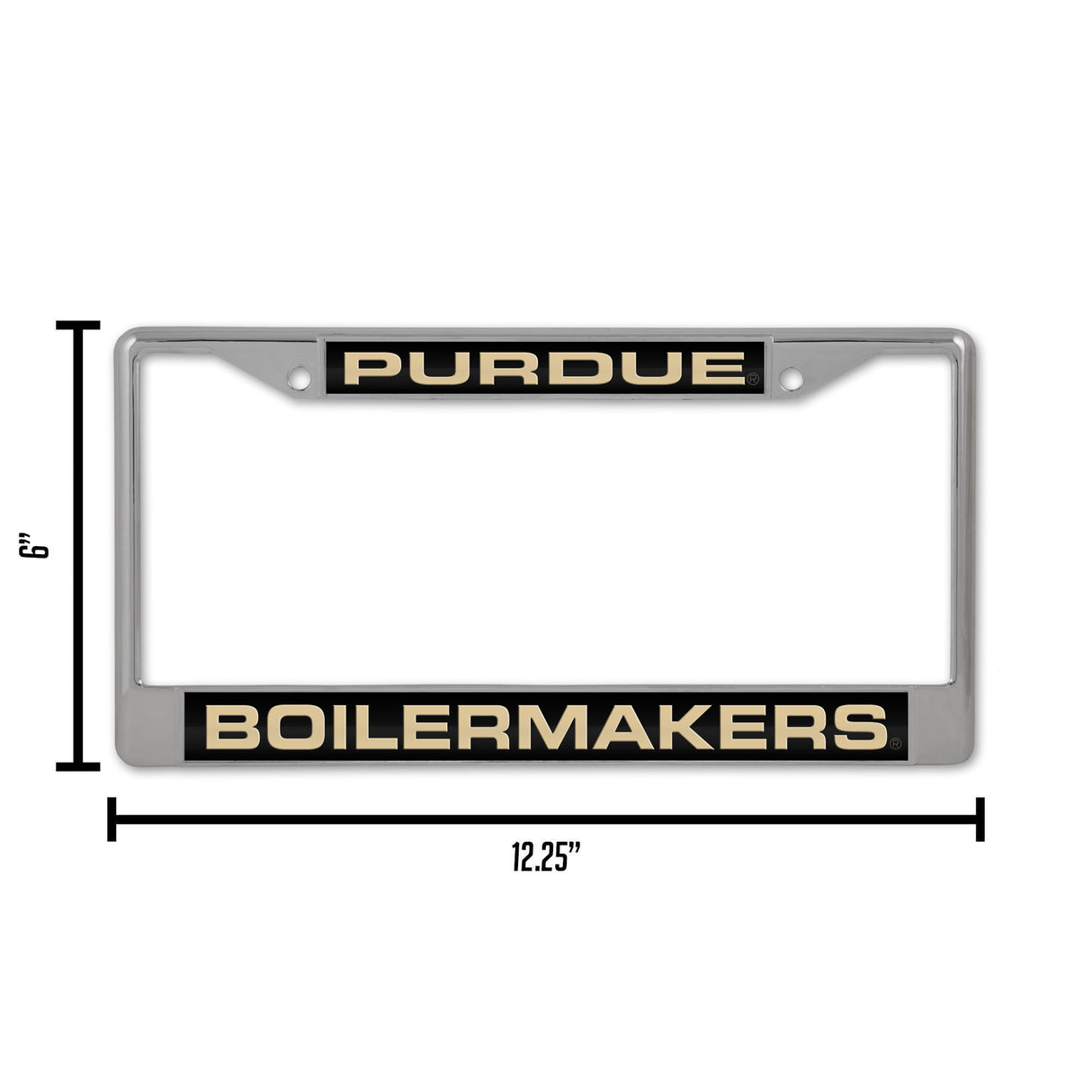 NCAA Purdue Boilermakers Laser Cut Chrome License Plate Frame Fan Gear NCAA Purdue Boilermakers