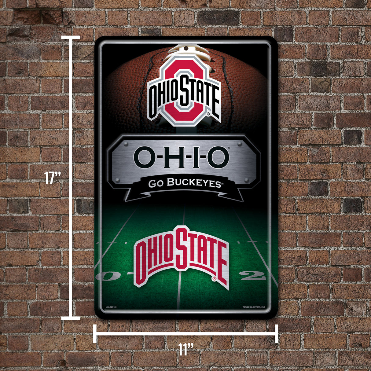NCAA Ohio State Buckeyes Large Metal Sign Fan Gear NCAA Ohio State Buckeyes