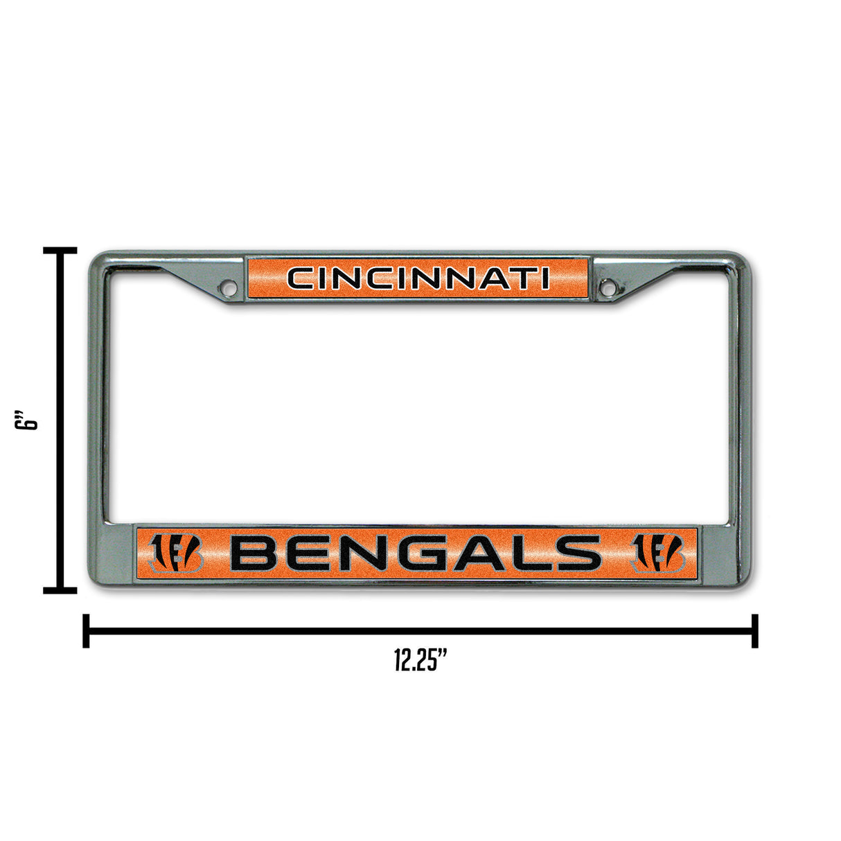 NFL Cincinnati Bengals Chrome Glitter License Plate Frame Fan Gear NFL Cincinnati Bengals