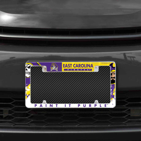 NCAA East Carolina Pirates All Over Chrome License Plate Frame Fan Gear NCAA East Carolina Pirates