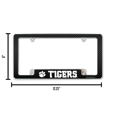 NCAA Clemson Tigers All Over Chrome License Plate Frame Fan Gear NCAA Clemson Tigers