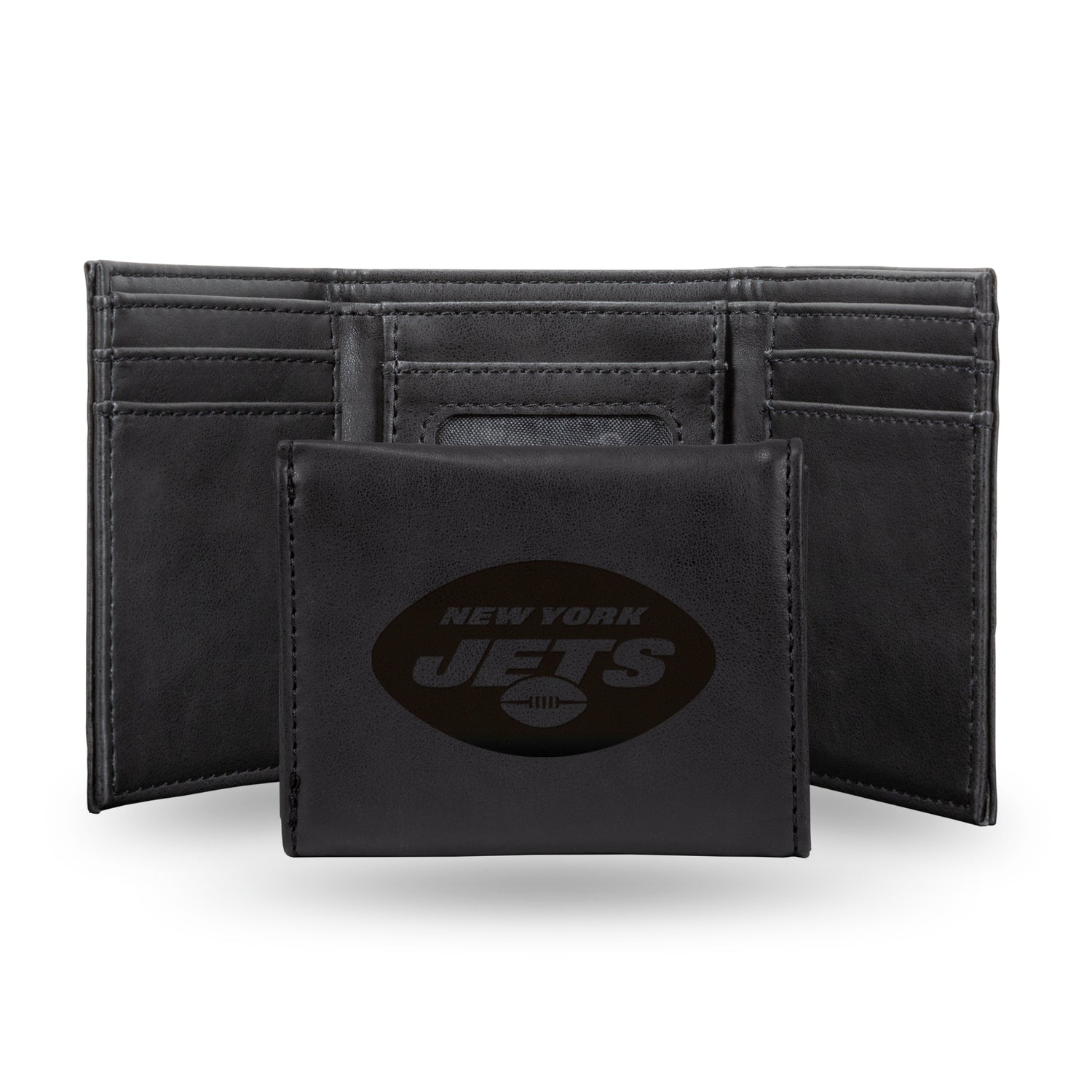 NFL New York Jets Laser Engraved Trifold Wallet Fan Gear NFL New York Jets
