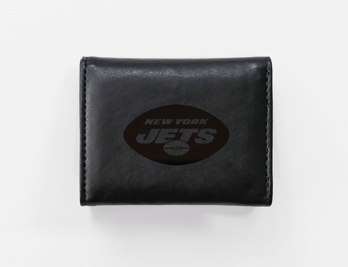 NFL New York Jets Laser Engraved Trifold Wallet Fan Gear NFL New York Jets