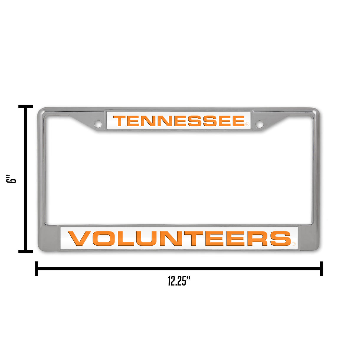 NCAA Tennessee Volunteers Laser Cut Chrome License Plate Frame Fan Gear NCAA Tennessee Volunteers