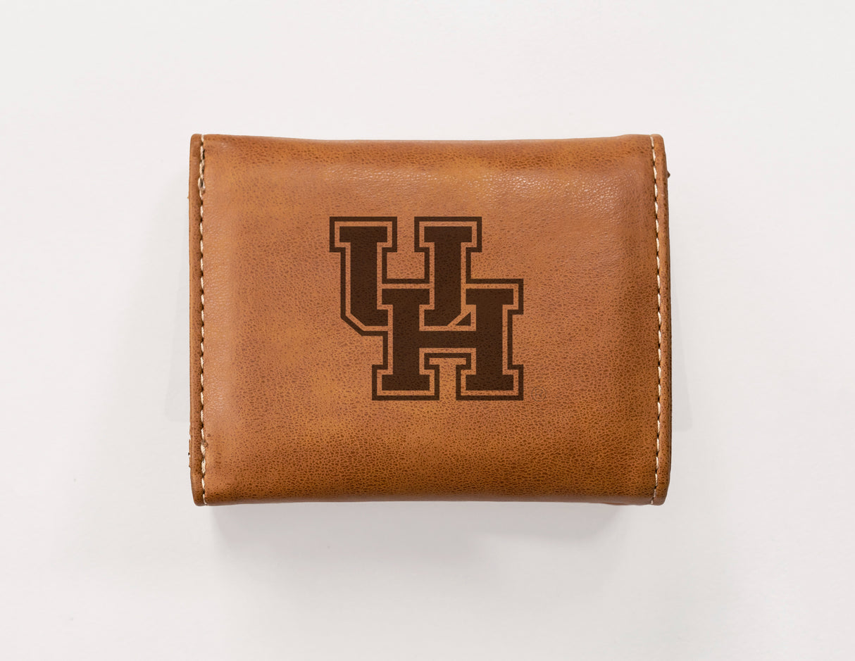 NCAA Houston Cougars Laser Engraved Tri-Fold Wallet Fan Gear NCAA Houston Cougars