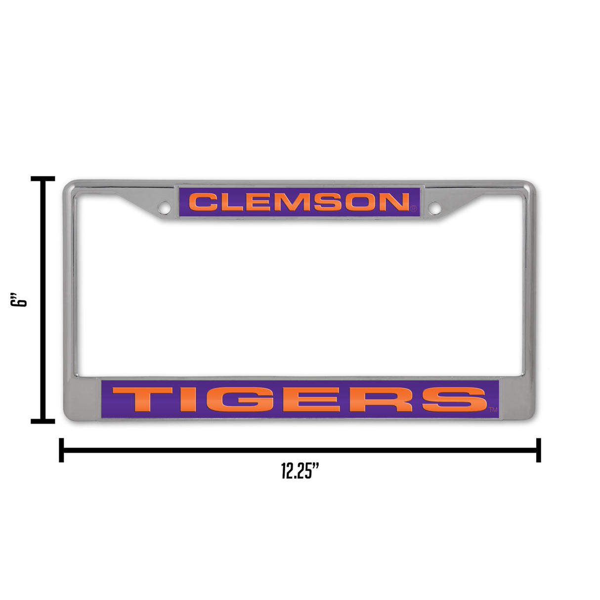 NCAA Clemson Tigers Laser Cut Chrome License Plate Frame Fan Gear NCAA Clemson Tigers