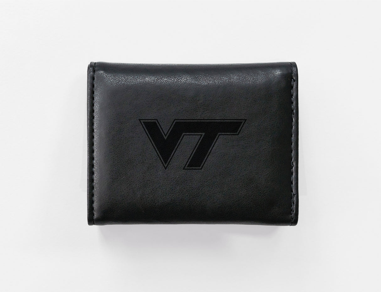 NCAA Virginia Tech Hokies Laser Engraved Tri-Fold Wallet Fan Gear NCAA Virginia Tech Hokies