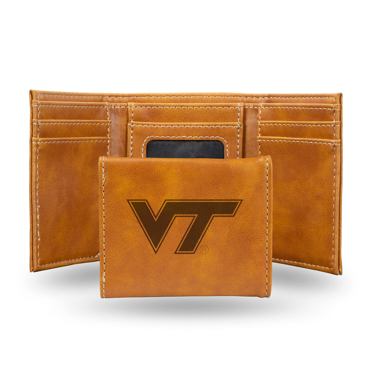 NCAA Virginia Tech Hokies Laser Engraved Tri-Fold Wallet Fan Gear NCAA Virginia Tech Hokies