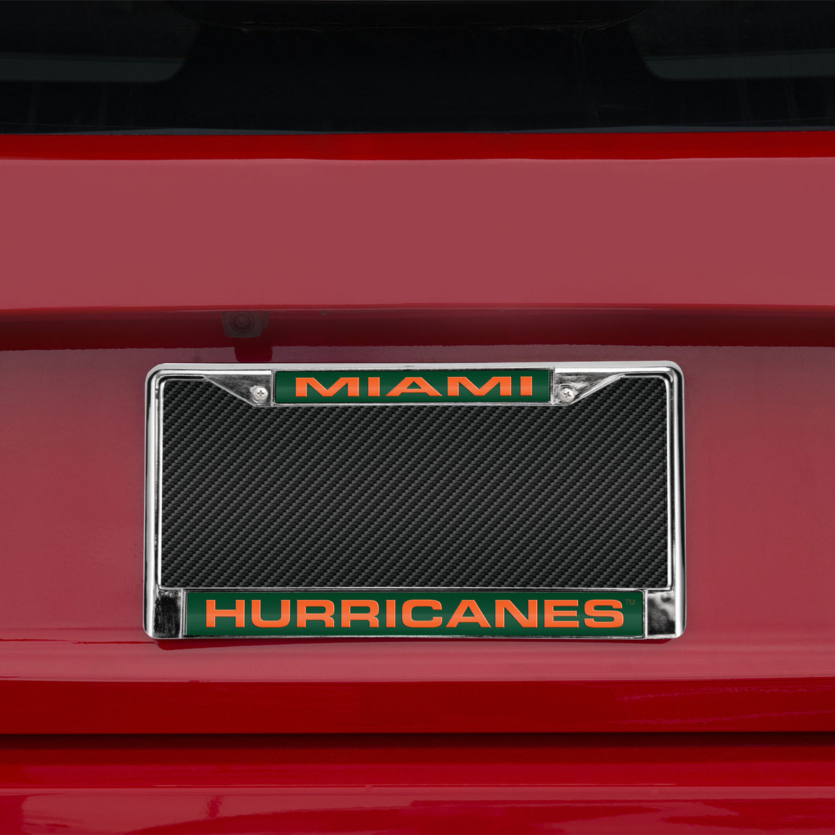 NCAA Miami Hurricanes - The U Laser Cut Chrome License Plate Frame Fan Gear NCAA Miami Hurricanes