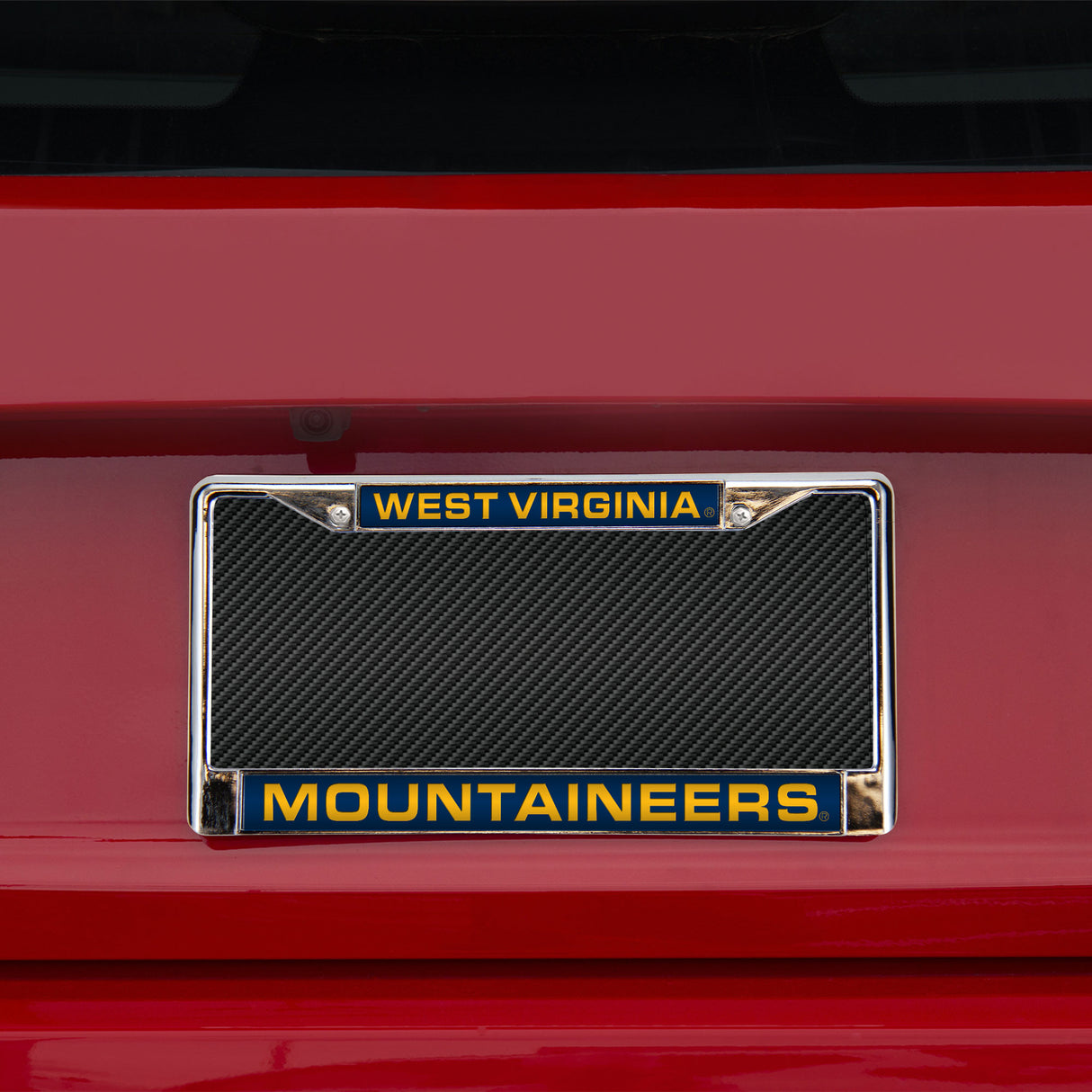 NCAA West Virginia Mountaineers Laser Cut Chrome License Plate Frame Fan Gear NCAA West Virginia Mountaineers