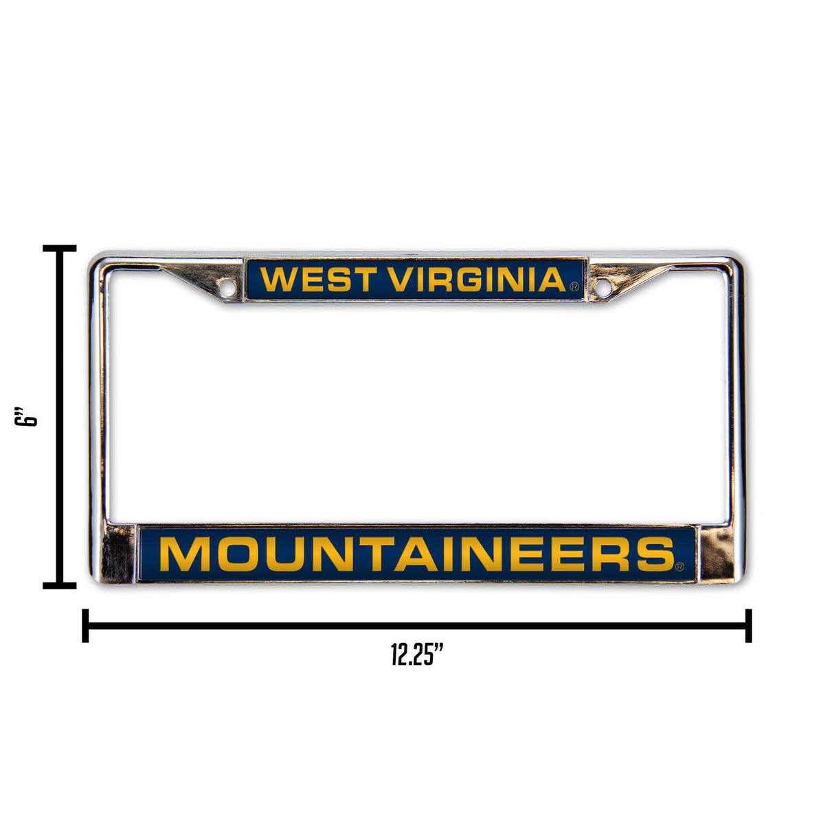 NCAA West Virginia Mountaineers Laser Cut Chrome License Plate Frame Fan Gear NCAA West Virginia Mountaineers