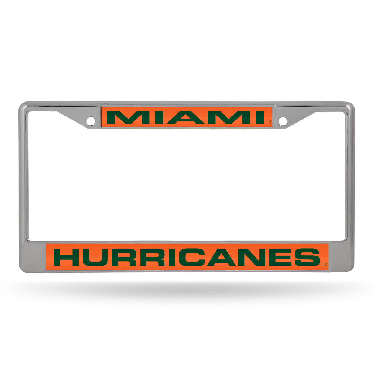 NCAA Miami Hurricanes - The U Laser Cut Chrome License Plate Frame Fan Gear NCAA Miami Hurricanes