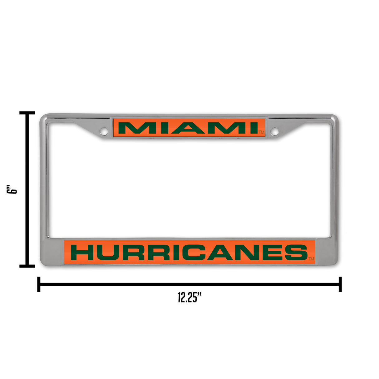 NCAA Miami Hurricanes - The U Laser Cut Chrome License Plate Frame Fan Gear NCAA Miami Hurricanes