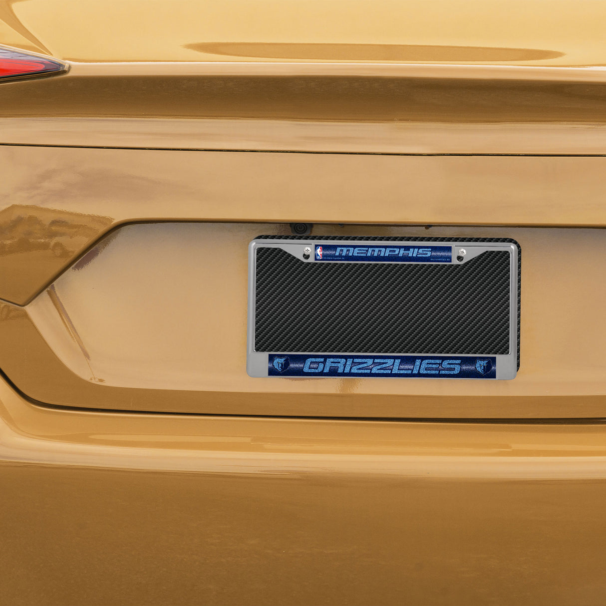 NBA Memphis Grizzlies Chrome Glitter License Plate Frame Fan Gear NBA Memphis Grizzlies