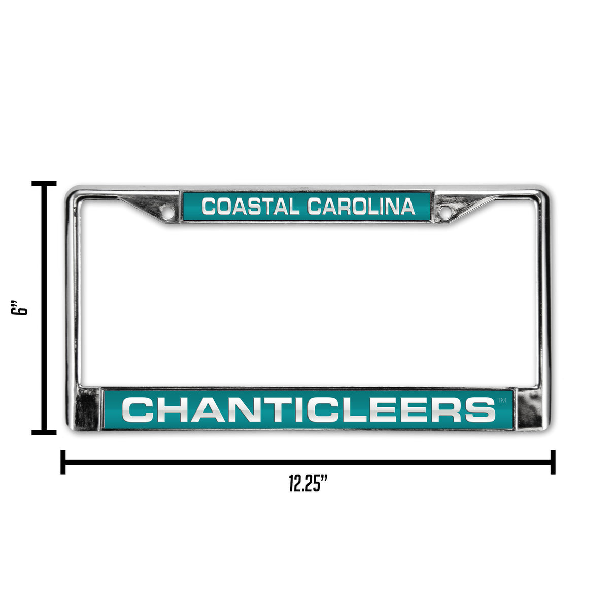 NCAA Coastal Carolina Chanticleers Laser Cut Chrome License Plate Frame Fan Gear NCAA Coastal Carolina Chanticleers