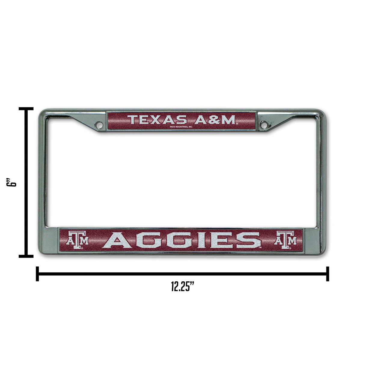 NCAA Texas A&M Aggies Chrome Glitter License Plate Frame Fan Gear NCAA Texas A&M Aggies