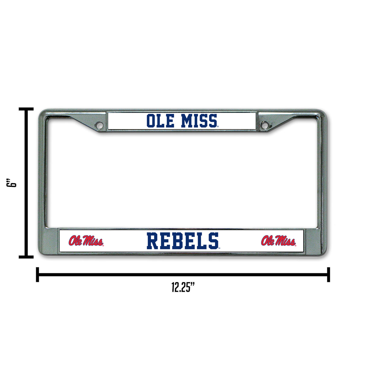 NCAA Mississippi Rebels - Ole Miss Chrome License Plate Frame Fan Gear NCAA Mississippi Rebels