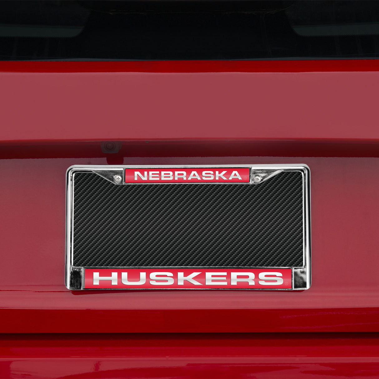NCAA Nebraska Cornhuskers Laser Cut Chrome License Plate Frame Fan Gear NCAA Nebraska Cornhuskers