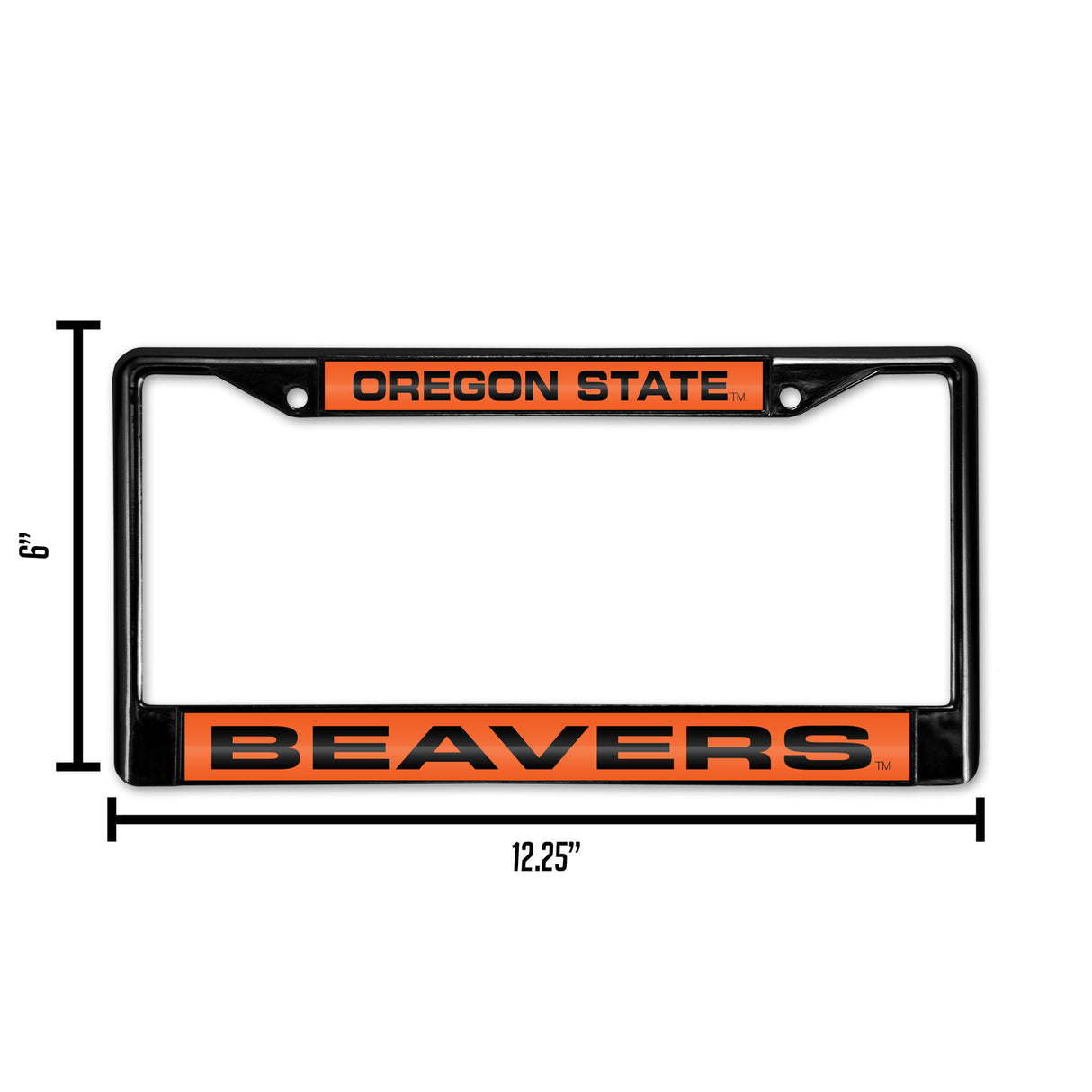 NCAA Oregon State Beavers Laser Cut Black Chrome License Plate Frame Fan Gear NCAA Oregon State Beavers