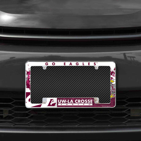NCAA Wisconsin-La Crosse Eagles All Over Chrome License Plate Frame Fan Gear NCAA Wisconsin-La Crosse Eagles