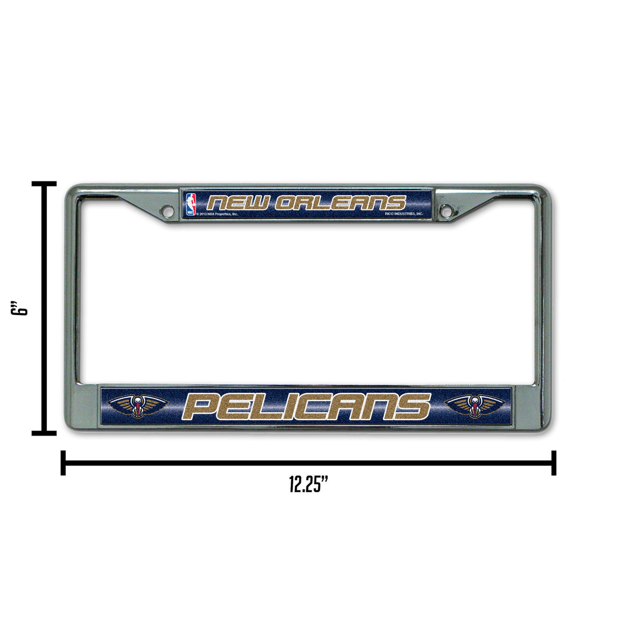 NBA New Orleans Pelicans Chrome Glitter License Plate Frame Fan Gear NBA New Orleans Pelicans
