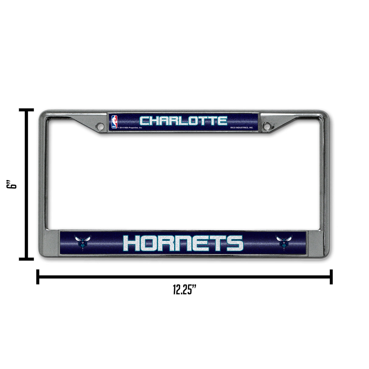 NBA Charlotte Hornets Chrome Glitter License Plate Frame Fan Gear NBA Charlotte Hornets