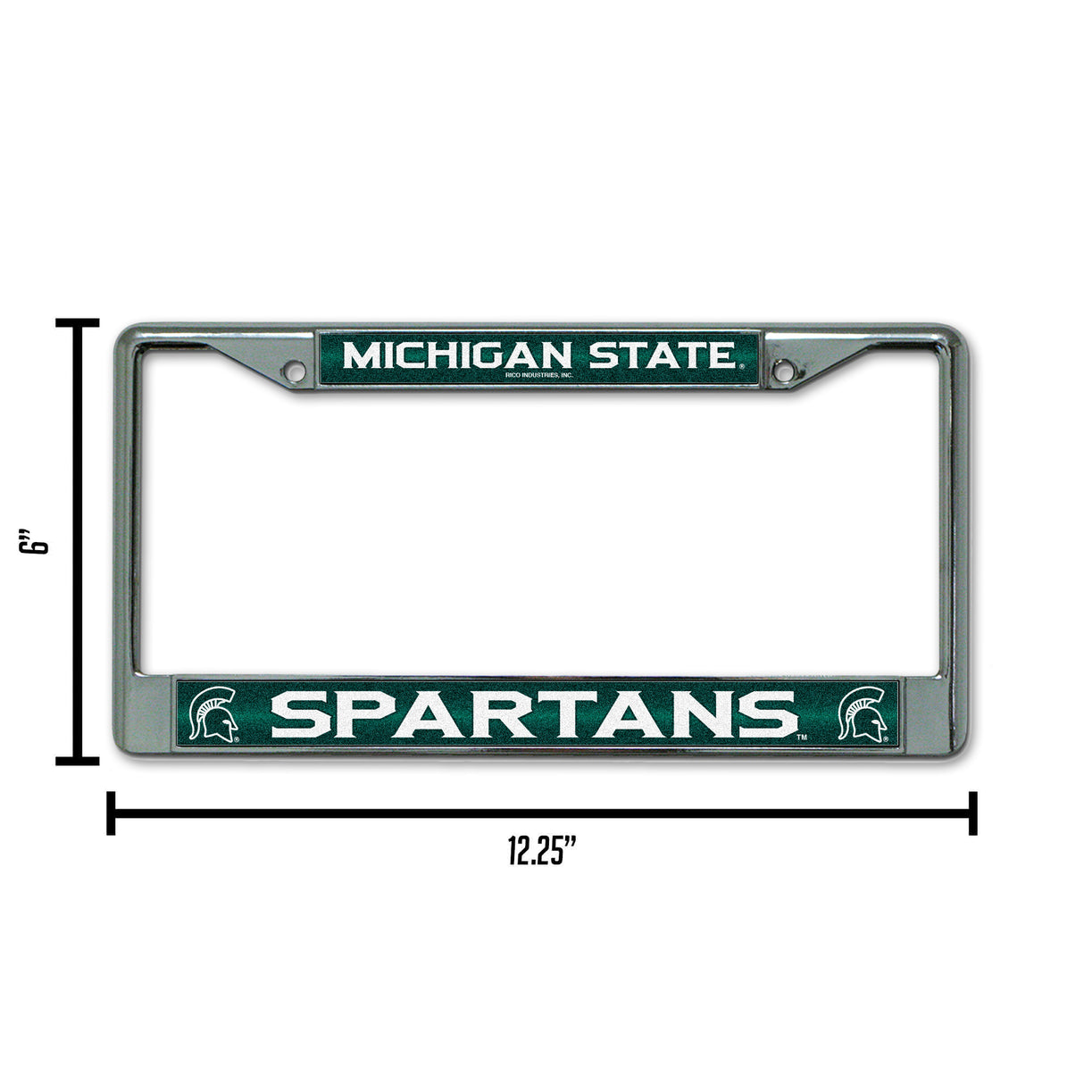 NCAA Michigan State Spartans Chrome Glitter License Plate Frame Fan Gear NCAA Michigan State Spartans