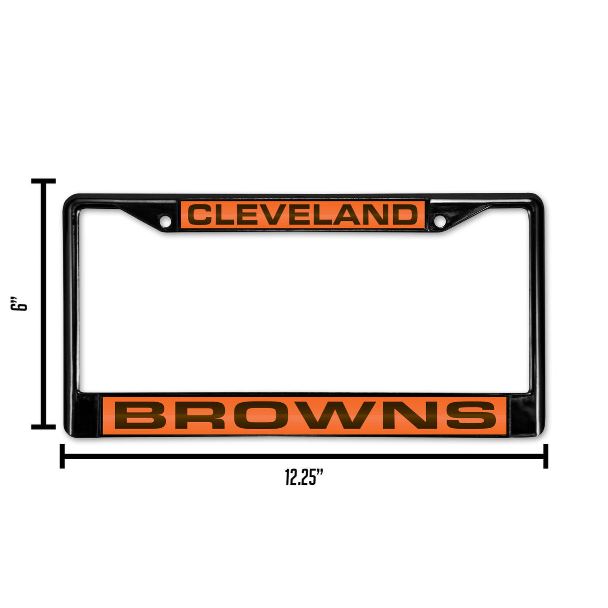 NFL Cleveland Browns Laser Cut Black Chrome License Plate Frame Fan Gear NFL Cleveland Browns
