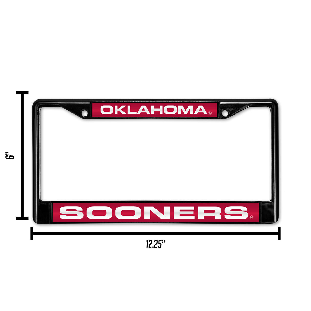 NCAA Oklahoma Sooners Laser Cut Black Chrome License Plate Frame Fan Gear NCAA Oklahoma Sooners