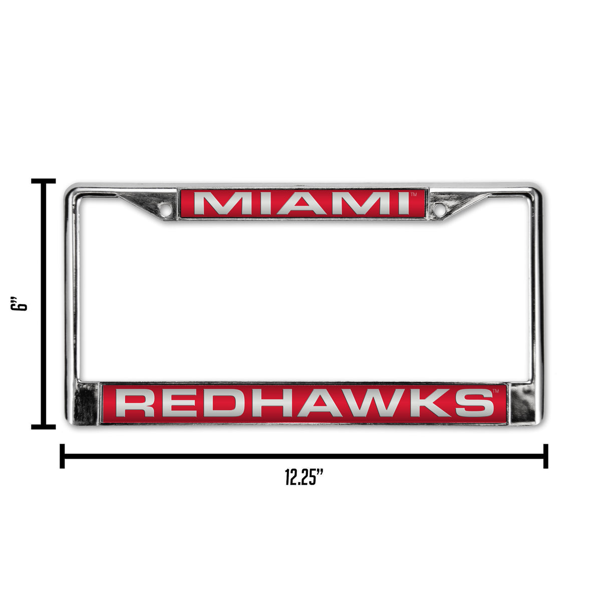 NCAA Miami of Ohio Redhawks Laser Cut Chrome License Plate Frame Fan Gear NCAA Miami of Ohio Redhawks