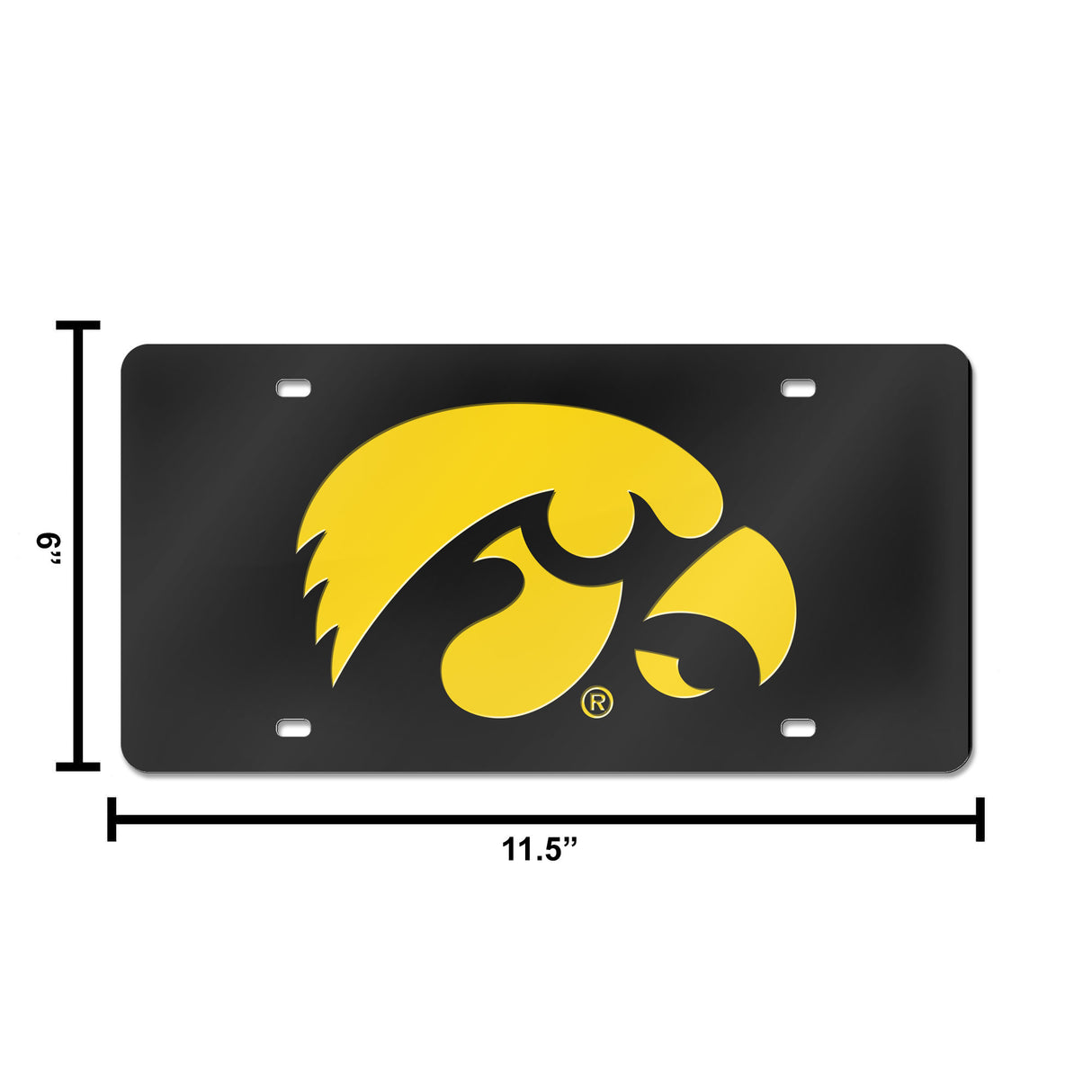 NCAA Iowa Hawkeyes Laser Cut Automobile Tag Fan Gear NCAA Iowa Hawkeyes