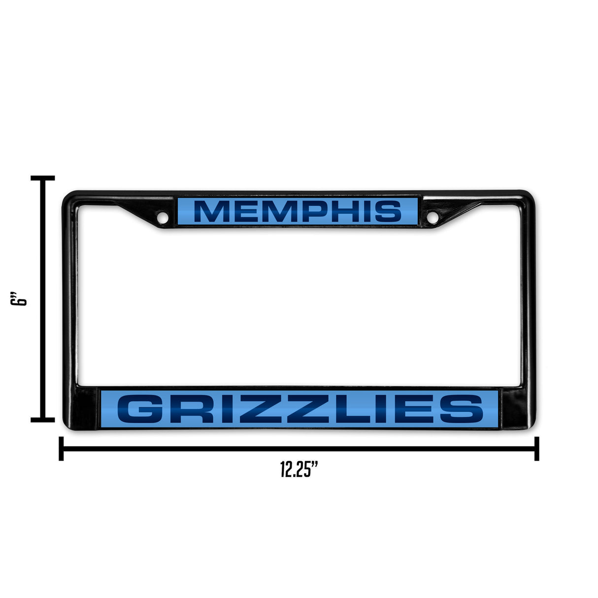 NBA Memphis Grizzlies Laser Cut Black Chrome License Plate Frame Fan Gear NBA Memphis Grizzlies