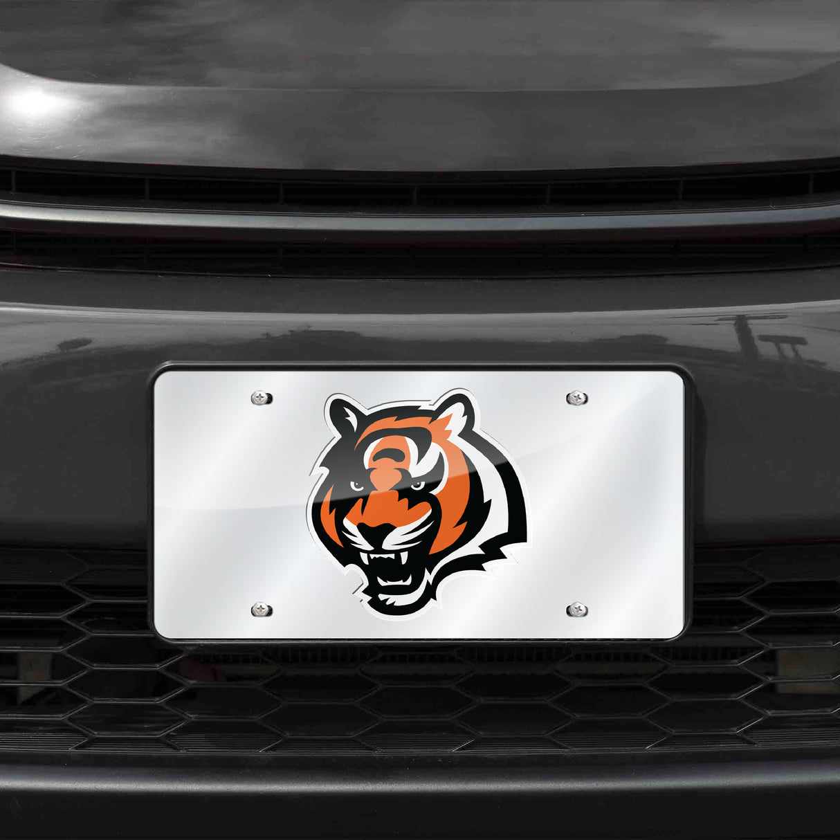 NFL Cincinnati Bengals Laser Cut Silver License Plate Tag Fan Gear NFL Cincinnati Bengals