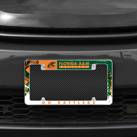NCAA Florida A&M Rattlers - FAMU All Over Chrome License Plate Frame Fan Gear NCAA Florida A&M Rattlers