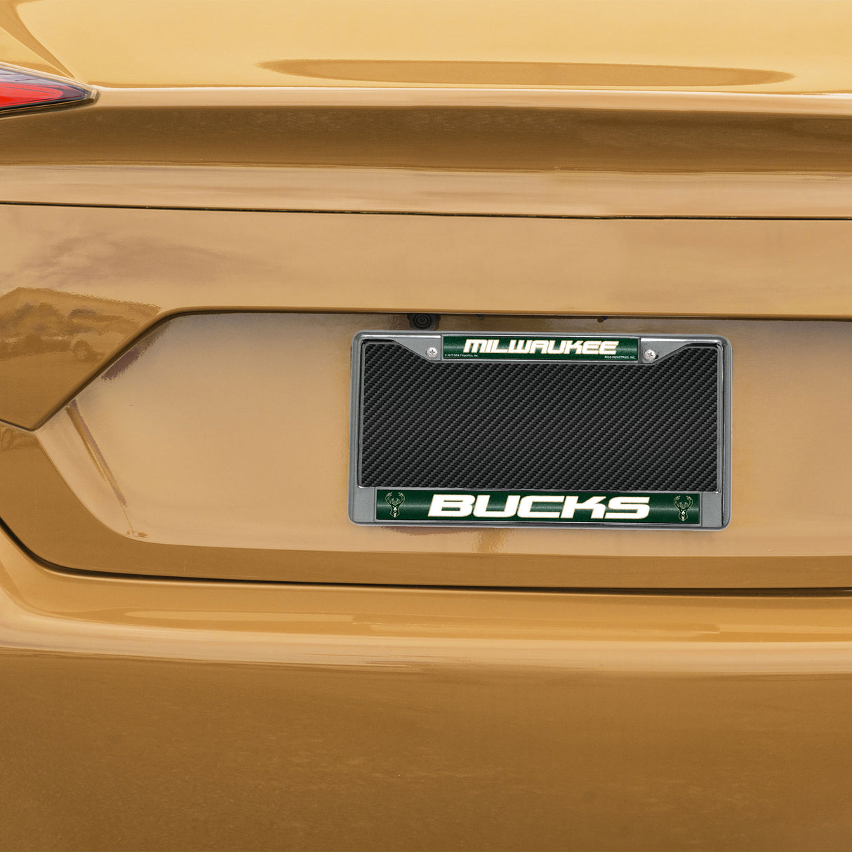 NBA Milwaukee Bucks Chrome Glitter License Plate Frame Fan Gear NBA Milwaukee Bucks