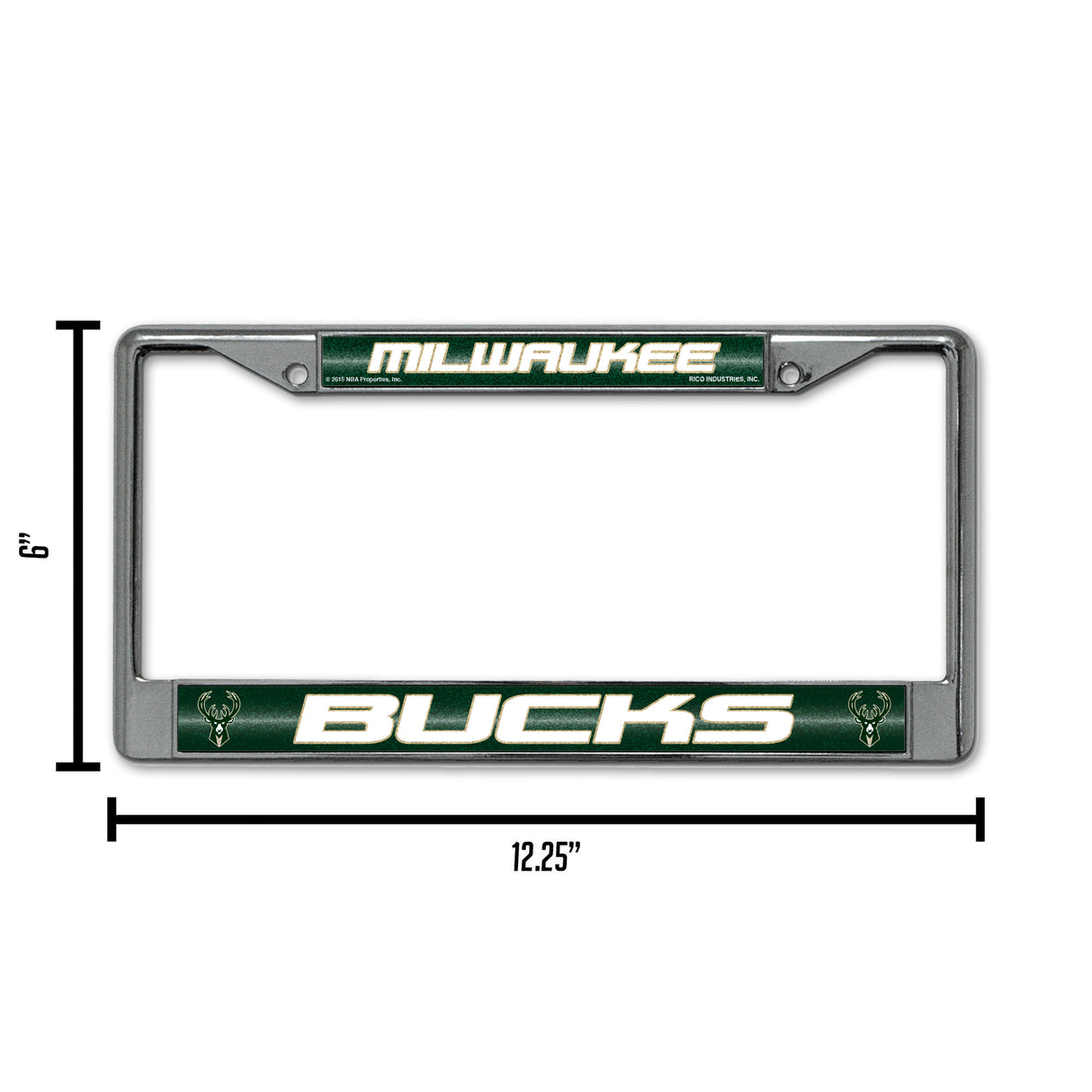 NBA Milwaukee Bucks Chrome Glitter License Plate Frame Fan Gear NBA Milwaukee Bucks