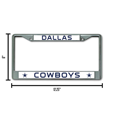 NFL Dallas Cowboys Chrome License Plate Frame Fan Gear NFL Dallas Cowboys